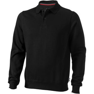 Sweater publicitaire col polo Referee Noir