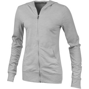 Sweater personnalisé capuche full zip femme Garner Gris moyen