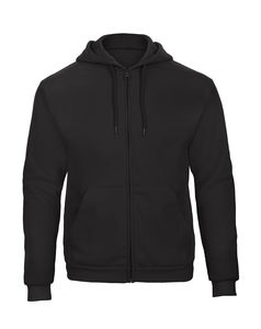 Sweatshirt à capuche zippé publicitaire | ID.205 50 50 Hooded Full Zip Sweat Unisex Black