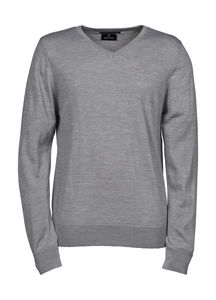 Sweatshirt publicitaire homme manches longues cintré col en v | Vadum Light Grey