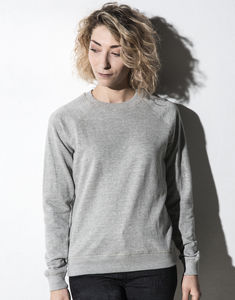 Sweatshirt publicitaire femme manches longues raglan | Lilou Warm Grey Melange