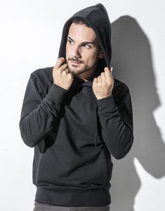 Sweatshirt publicitaire homme manches longues avec capuche | Mathéo Black