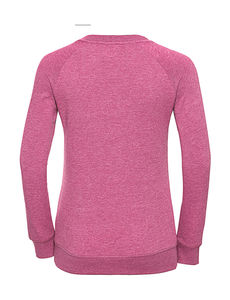 Sweatshirt publicitaire femme manches longues cintré raglan | Xiasha  Pink Marl