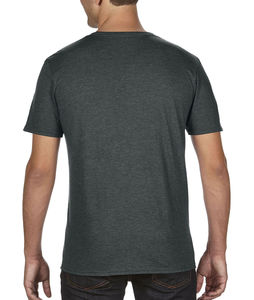 T-shirt personnalisé homme manches courtes cintré | Adult Tri-Blend Heather Dark Grey