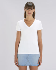 T-shirt col V femme  | Stella Evoker White