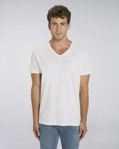 T-shirt col V homme | Stanley Presenter Cream Heather Grey