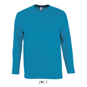 Tee-shirt personnalisé homme col rond manches longues | Monarch Aqua