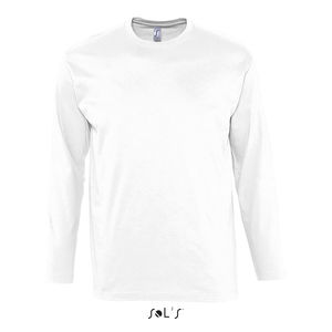 Tee-shirt personnalisé homme col rond manches longues | Monarch Blanc