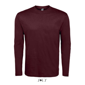 Tee-shirt personnalisé homme col rond manches longues | Monarch Oxblood