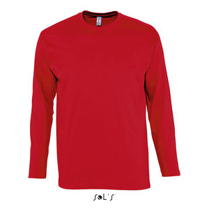 Tee-shirt personnalisé homme col rond manches longues | Monarch Rouge