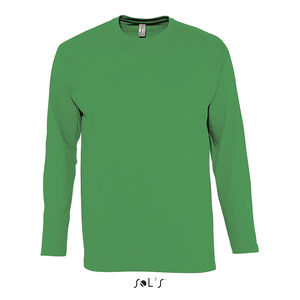 Tee-shirt personnalisé homme col rond manches longues | Monarch Vert prairie