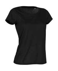 T-shirt publicitaire femme manches courtes réfléchissantes | Active Cotton Touch Women Black Opal