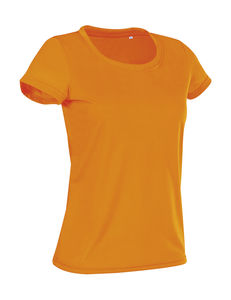 T-shirt publicitaire femme manches courtes réfléchissantes | Active Cotton Touch Women Cyber Orange