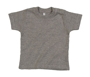 T-shirt publicitaire bébés avec manches courtes | Weaver Heather Grey Melange Organic