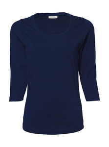 T-shirt cintré personnalisé femme manches 3/4 | Arhus Navy