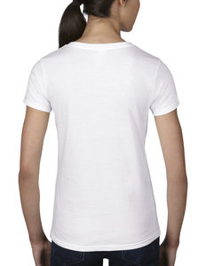 T-shirt publicitaire femme petites manches col en v | Women`s Fashion Basic V-Neck White