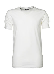 T-shirt publicitaire homme manches courtes col en v | Glesborg White