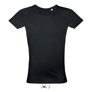 Tee-shirt publicitaire homme col rond en jersey fin | Must Men Noir profond