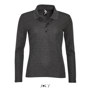 Polo publicitaire femme | Podium Anthracite chiné