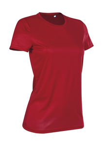 T-shirt publicitaire femme manches courtes avec détails réfléchissants | Active Sports-T Women Crimson Red