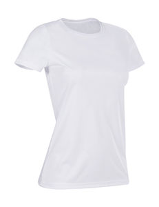 T-shirt publicitaire femme manches courtes avec détails réfléchissants | Active Sports-T Women White