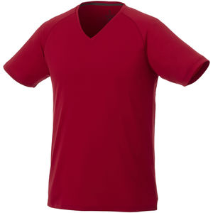 T-shirt personnalisé cool fit manches courtes col V homme Amery Rouge