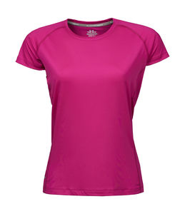 T-shirt publicitaire femme manches courtes raglan | Ansager Bright Fuchsia