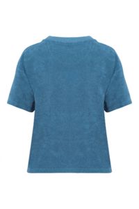 T-shirt personnalisé coton bio en éponge femme  Riviera Blue