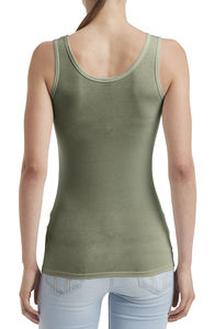 T-shirt personnalisé femme sans manches cintré | Women`s Stretch Tank City Green