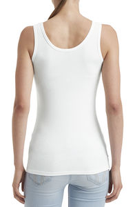 T-shirt personnalisé femme sans manches cintré | Women`s Stretch Tank White