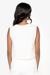 T-shirt personnalisé GOTS  crop sans manche femme 3