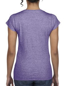 T-shirt femme col v softstyle personnalisé | Kingsey Falls Heather Purple