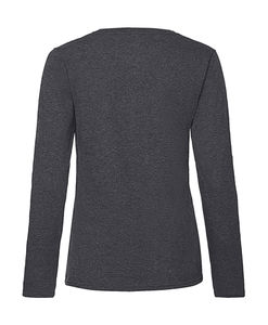T-shirt femme manches longues valueweight publicitaire | Ladies Valueweight Long Sleeve T Dark Heather Grey