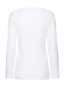T-shirt femme manches longues valueweight publicitaire | Ladies Valueweight Long Sleeve T White