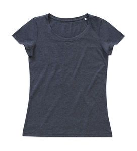 T-shirt publicitaire femme manches courtes | Lisa Crew Neck Women Charcoal Heather