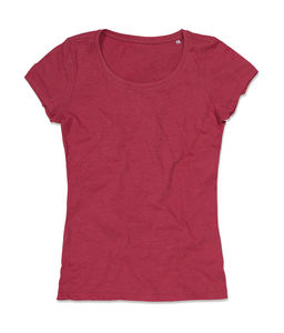 T-shirt publicitaire femme manches courtes | Lisa Crew Neck Women Cherry Heather