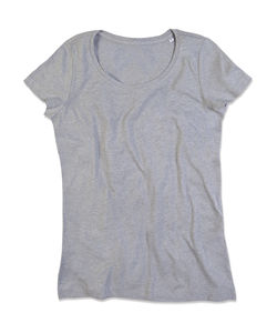 T-shirt publicitaire femme manches courtes | Lisa Crew Neck Women Grey Heather