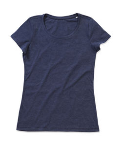 T-shirt publicitaire femme manches courtes | Lisa Crew Neck Women Navy Heather