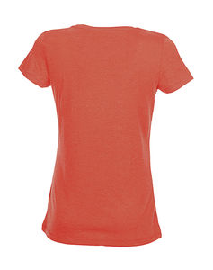 T-shirt publicitaire femme manches courtes | Lisa Crew Neck Women Pumpkin Heather