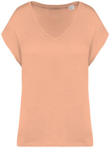 T-shirt recyclé aspect brut unisexe publicitaire Apricot