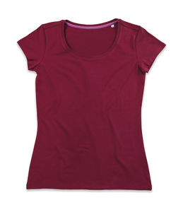 T-shirt personnalisé femme manches courtes cintré | Claire Crew Neck Bordeaux
