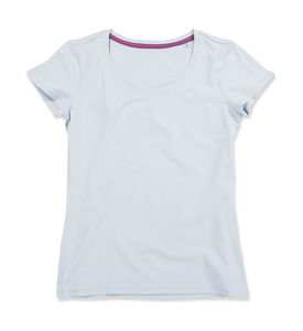 T-shirt personnalisé femme manches courtes cintré | Claire Crew Neck Powder Blue