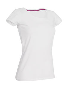 T-shirt personnalisé femme manches courtes cintré | Claire Crew Neck White