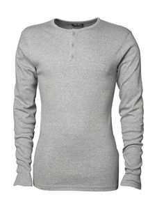 T-shirt personnalisé homme manches longues cintré | Billund Heather Grey