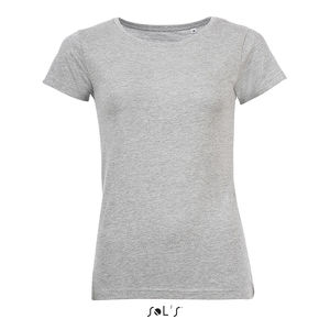 Tee-shirt publicitaire femme col rond | Mixed Women Gris chiné