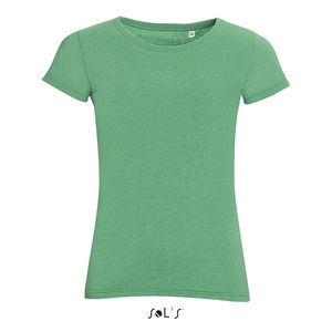 Tee-shirt publicitaire femme col rond | Mixed Women Vert chiné