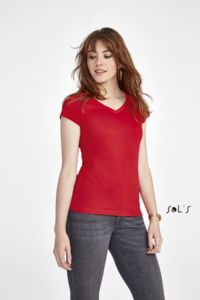 Tee-shirt publicitaire femme col V | Moon