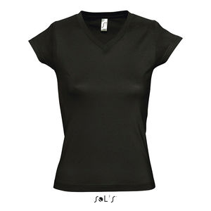 Tee-shirt publicitaire femme col V | Moon Noir profond