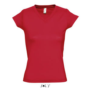 Tee-shirt publicitaire femme col V | Moon Rouge