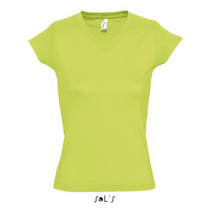 Tee-shirt publicitaire femme col V | Moon Vert pomme